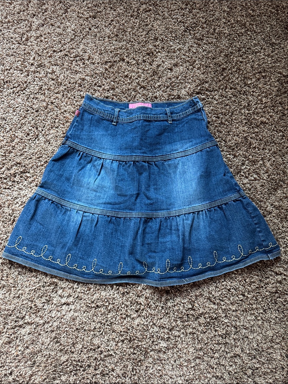 Y2K Girls Bongo Ruffle Denim Skirt